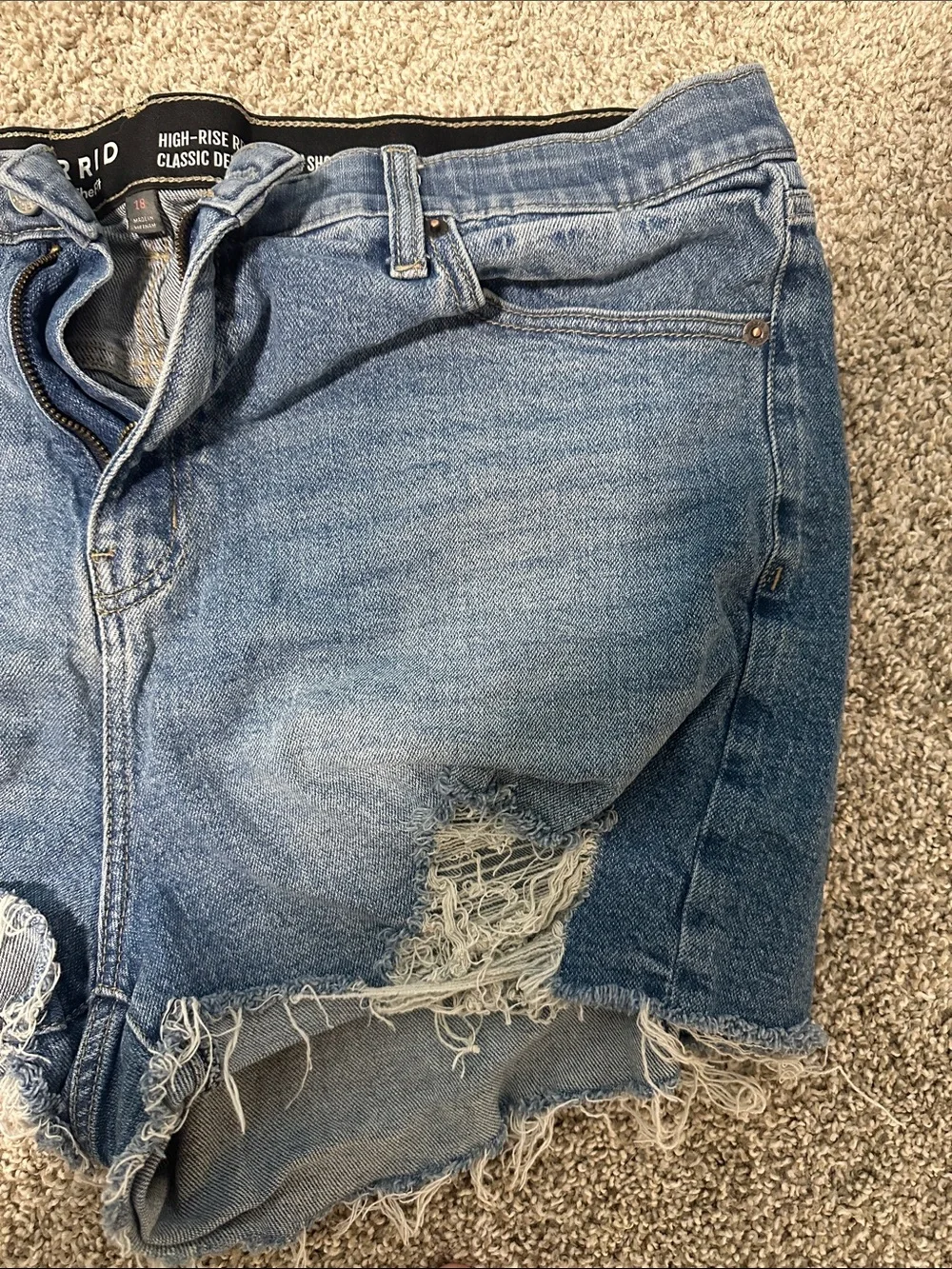 torrid Distressed Blue Denim Jean Shorts